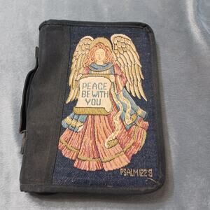 Zondervan Angel Tapestry Bible Carrier Case 10"×7" Peace Be With You Psalm 122:8